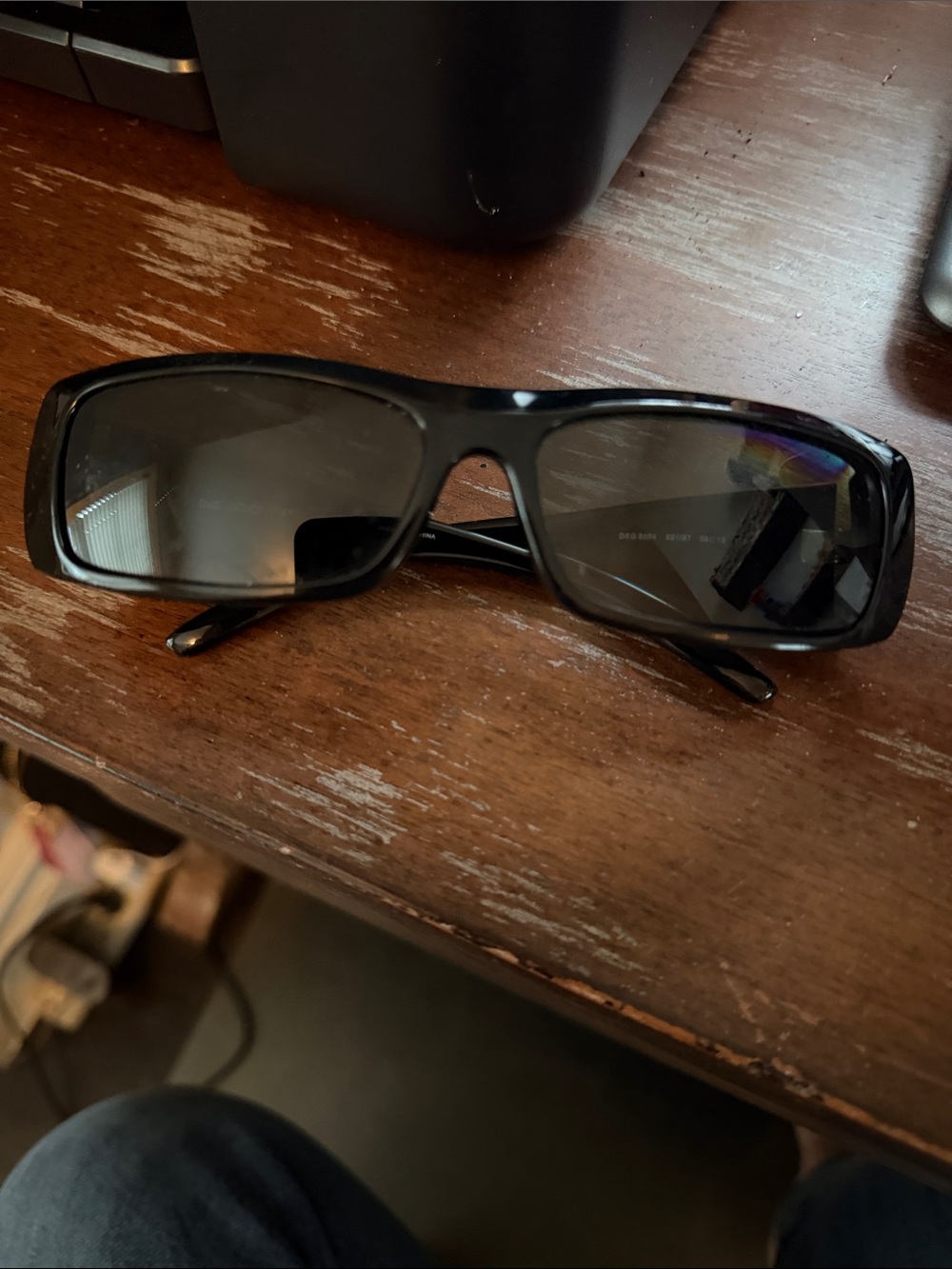 D&G Dolce & Gabbana BL8004 501/87 Black Rectangular Women's Sunglasses